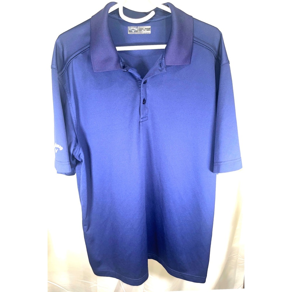 Callaway Golf Polo Shirt Navy Blue Performance Short Sleeve Sport XL